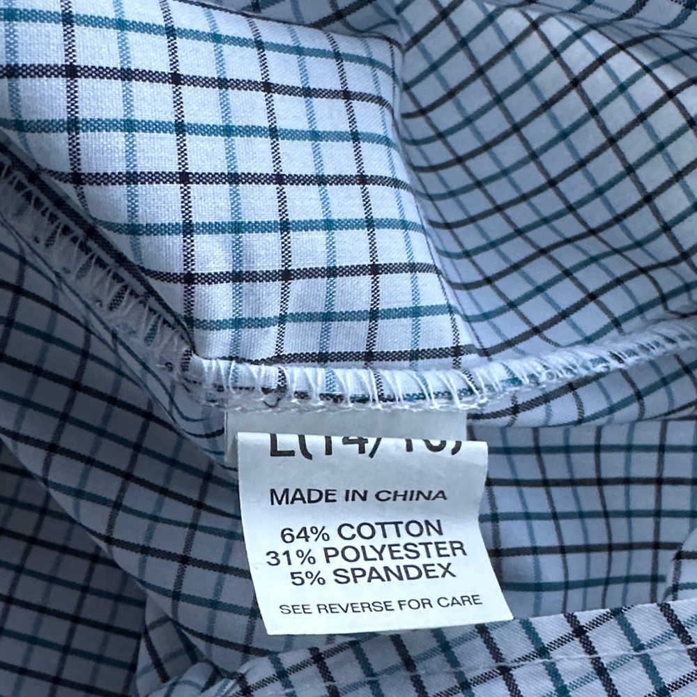 Chaps Blue and White Checkered Button-Down Shirt - Picture 5 of 5